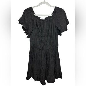 Talulah Black Crinkle Mini Dress Size Medium